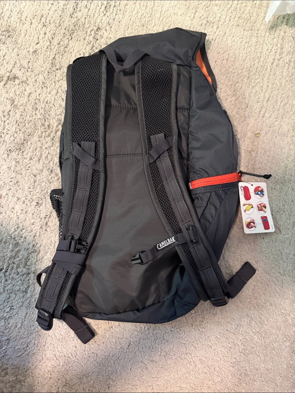 CamelBak Black Backpack with Orange Logo Accent